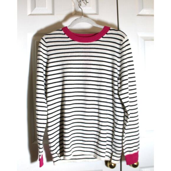 Boden Sweaters - Boden Navy & White Striped Cashmere Sweater sz L